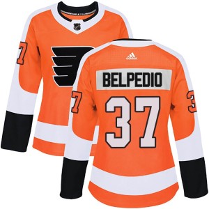 Women's Philadelphia Flyers Louie Belpedio Adidas Authentic Home Jersey - Orange