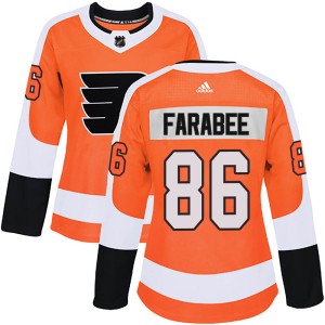 Women's Philadelphia Flyers Joel Farabee Adidas Authentic Home Jersey - Orange