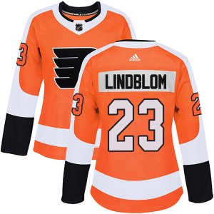 Women's Philadelphia Flyers Oskar Lindblom Adidas Authentic Home Jersey - Orange