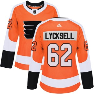 Women's Philadelphia Flyers Olle Lycksell Adidas Authentic Home Jersey - Orange