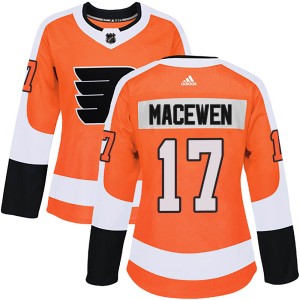 Women's Philadelphia Flyers Zack MacEwen Adidas Authentic Home Jersey - Orange