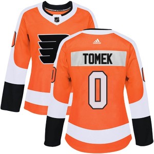 Women's Philadelphia Flyers Matej Tomek Adidas Authentic Home Jersey - Orange