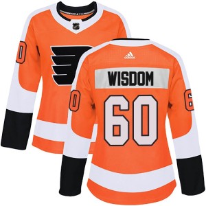 Women's Philadelphia Flyers Zayde Wisdom Adidas Authentic Home Jersey - Orange