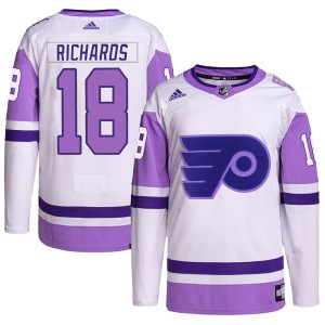 Men's Philadelphia Flyers Mike Richards Adidas Authentic Hockey Fights Cancer Primegreen Jersey - White/Purple
