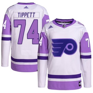 Men's Philadelphia Flyers Owen Tippett Adidas Authentic Hockey Fights Cancer Primegreen Jersey - White/Purple