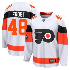 Men's Philadelphia Flyers Morgan Frost Fanatics Branded Breakaway 2024 Stadium Series Jersey - White