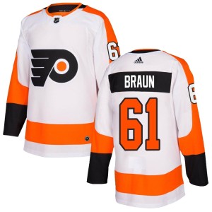 Youth Philadelphia Flyers Justin Braun Adidas Authentic Jersey - White