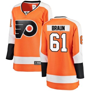 Women's Philadelphia Flyers Justin Braun Fanatics Branded Breakaway Home Jersey - Orange