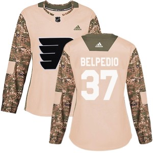 Women's Philadelphia Flyers Louie Belpedio Adidas Authentic Veterans Day Practice Jersey - Camo