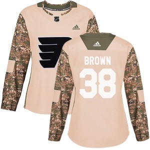 Women's Philadelphia Flyers Patrick Brown Adidas Authentic Camo Veterans Day Practice Jersey - Brown