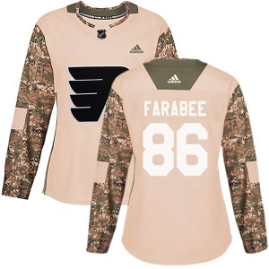 Women's Philadelphia Flyers Joel Farabee Adidas Authentic Veterans Day Practice Jersey - Camo