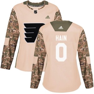 Women's Philadelphia Flyers Gavin Hain Adidas Authentic Veterans Day Practice Jersey - Camo