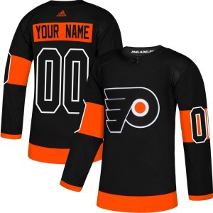 Youth Philadelphia Flyers Custom Adidas Authentic Alternate Jersey - Black