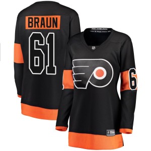 Women's Philadelphia Flyers Justin Braun Fanatics Branded Breakaway Alternate Jersey - Black