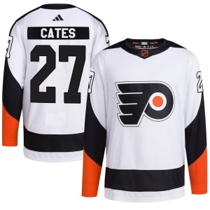 Men's Philadelphia Flyers Noah Cates Adidas Authentic Reverse Retro 2.0 Jersey - White