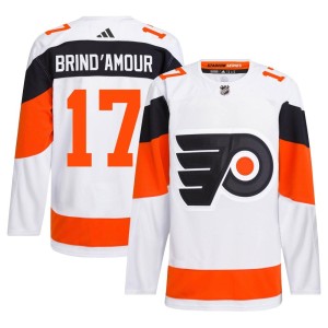 Men's Philadelphia Flyers Rod Brind'amour Adidas Authentic Rod Brind'Amour 2024 Stadium Series Primegreen Jersey - White