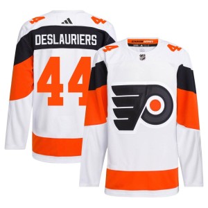 Men's Philadelphia Flyers Nicolas Deslauriers Adidas Authentic 2024 Stadium Series Primegreen Jersey - White
