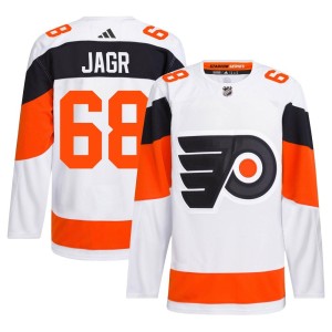Men's Philadelphia Flyers Jaromir Jagr Adidas Authentic 2024 Stadium Series Primegreen Jersey - White
