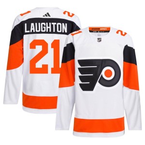 Men's Philadelphia Flyers Scott Laughton Adidas Authentic 2024 Stadium Series Primegreen Jersey - White