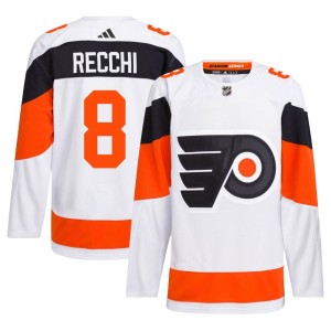 Men's Philadelphia Flyers Mark Recchi Adidas Authentic 2024 Stadium Series Primegreen Jersey - White