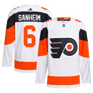 Men's Philadelphia Flyers Travis Sanheim Adidas Authentic 2024 Stadium Series Primegreen Jersey - White