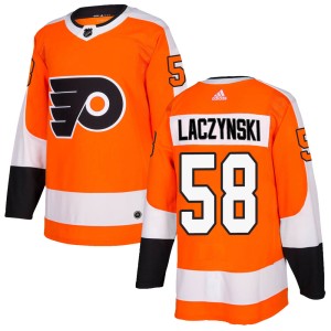 Men's Philadelphia Flyers Tanner Laczynski Adidas Authentic Home Jersey - Orange