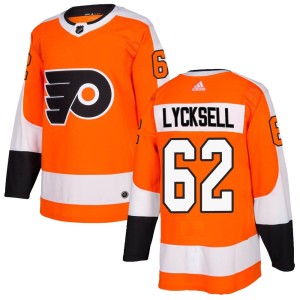 Men's Philadelphia Flyers Olle Lycksell Adidas Authentic Home Jersey - Orange