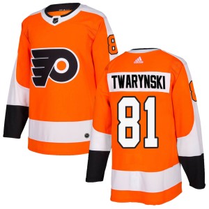 Men's Philadelphia Flyers Carsen Twarynski Adidas Authentic Home Jersey - Orange