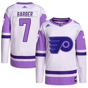 Youth Philadelphia Flyers Bill Barber Adidas Authentic Hockey Fights Cancer Primegreen Jersey - White/Purple