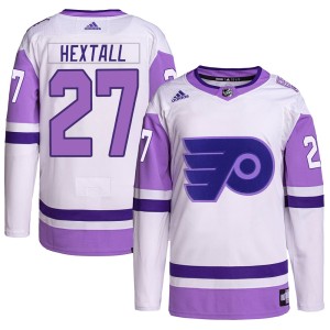 Youth Philadelphia Flyers Ron Hextall Adidas Authentic Hockey Fights Cancer Primegreen Jersey - White/Purple