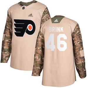 Youth Philadelphia Flyers Bobby Brink Adidas Authentic Veterans Day Practice Jersey - Camo