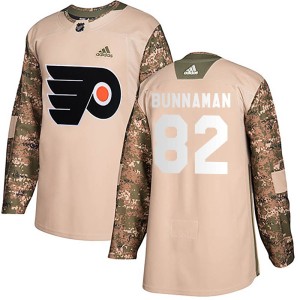 Youth Philadelphia Flyers Connor Bunnaman Adidas Authentic Veterans Day Practice Jersey - Camo