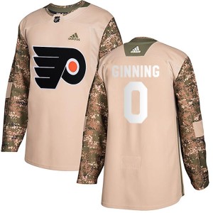 Youth Philadelphia Flyers Adam Ginning Adidas Authentic Veterans Day Practice Jersey - Camo