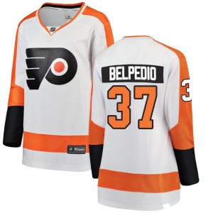 Women's Philadelphia Flyers Louie Belpedio Fanatics Branded Breakaway Away Jersey - White