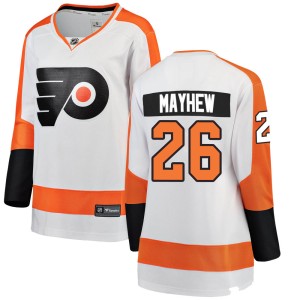 Women's Philadelphia Flyers Gerald Mayhew Fanatics Branded Breakaway Away Jersey - White