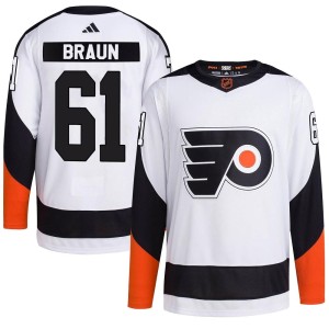 Youth Philadelphia Flyers Justin Braun Adidas Authentic Reverse Retro 2.0 Jersey - White