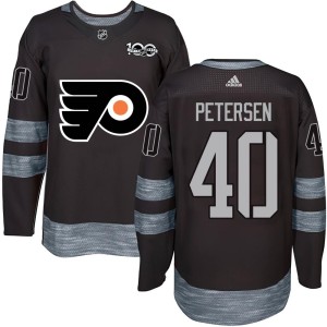 Men's Philadelphia Flyers Cal Petersen Authentic 1917-2017 100th Anniversary Jersey - Black