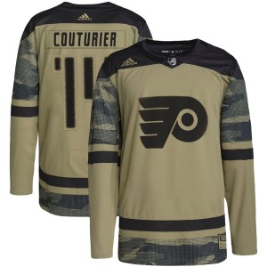 Men's Philadelphia Flyers Sean Couturier Adidas Authentic Military Appreciation Practice Jersey - Camo