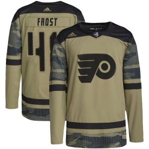 Men's Philadelphia Flyers Morgan Frost Adidas Authentic Military Appreciation Practice Jersey - Camo