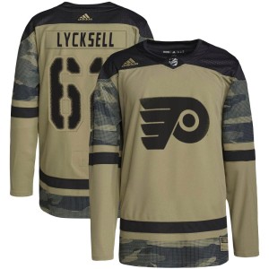 Men's Philadelphia Flyers Olle Lycksell Adidas Authentic Military Appreciation Practice Jersey - Camo