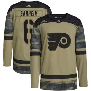 Men's Philadelphia Flyers Travis Sanheim Adidas Authentic Military Appreciation Practice Jersey - Camo