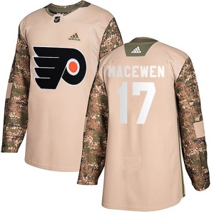 Men's Philadelphia Flyers Zack MacEwen Adidas Authentic Veterans Day Practice Jersey - Camo