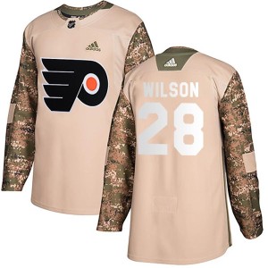 Men's Philadelphia Flyers Garrett Wilson Adidas Authentic Veterans Day Practice Jersey - Camo
