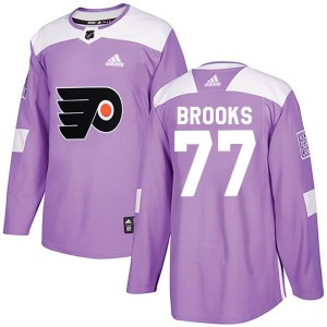 Men's Philadelphia Flyers Adam Brooks Adidas Authentic Fights Cancer Practice Jersey - Purple