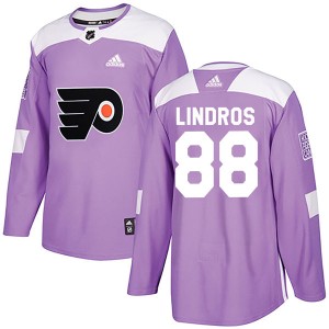 Men's Philadelphia Flyers Eric Lindros Adidas Authentic Fights Cancer Practice Jersey - Purple