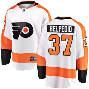 Youth Philadelphia Flyers Louie Belpedio Fanatics Branded Breakaway Away Jersey - White