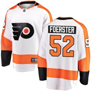 Youth Philadelphia Flyers Tyson Foerster Fanatics Branded Breakaway Away Jersey - White