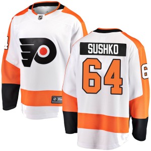 Youth Philadelphia Flyers Maksim Sushko Fanatics Branded Breakaway Away Jersey - White