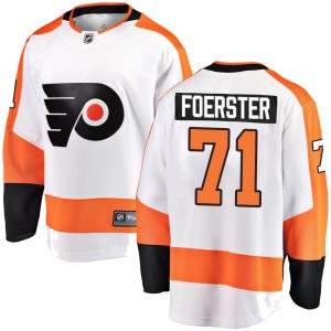 Men's Philadelphia Flyers Tyson Foerster Fanatics Branded Breakaway Away Jersey - White