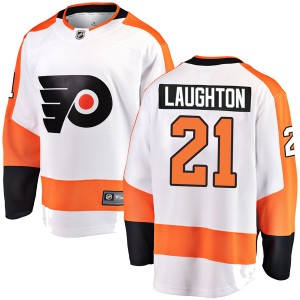 Men's Philadelphia Flyers Scott Laughton Fanatics Branded Breakaway Away Jersey - White